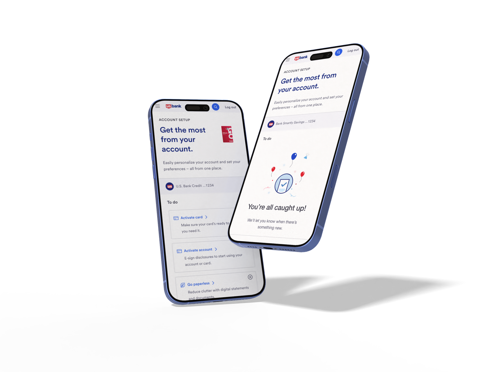 US Bank extended onboarding console screens