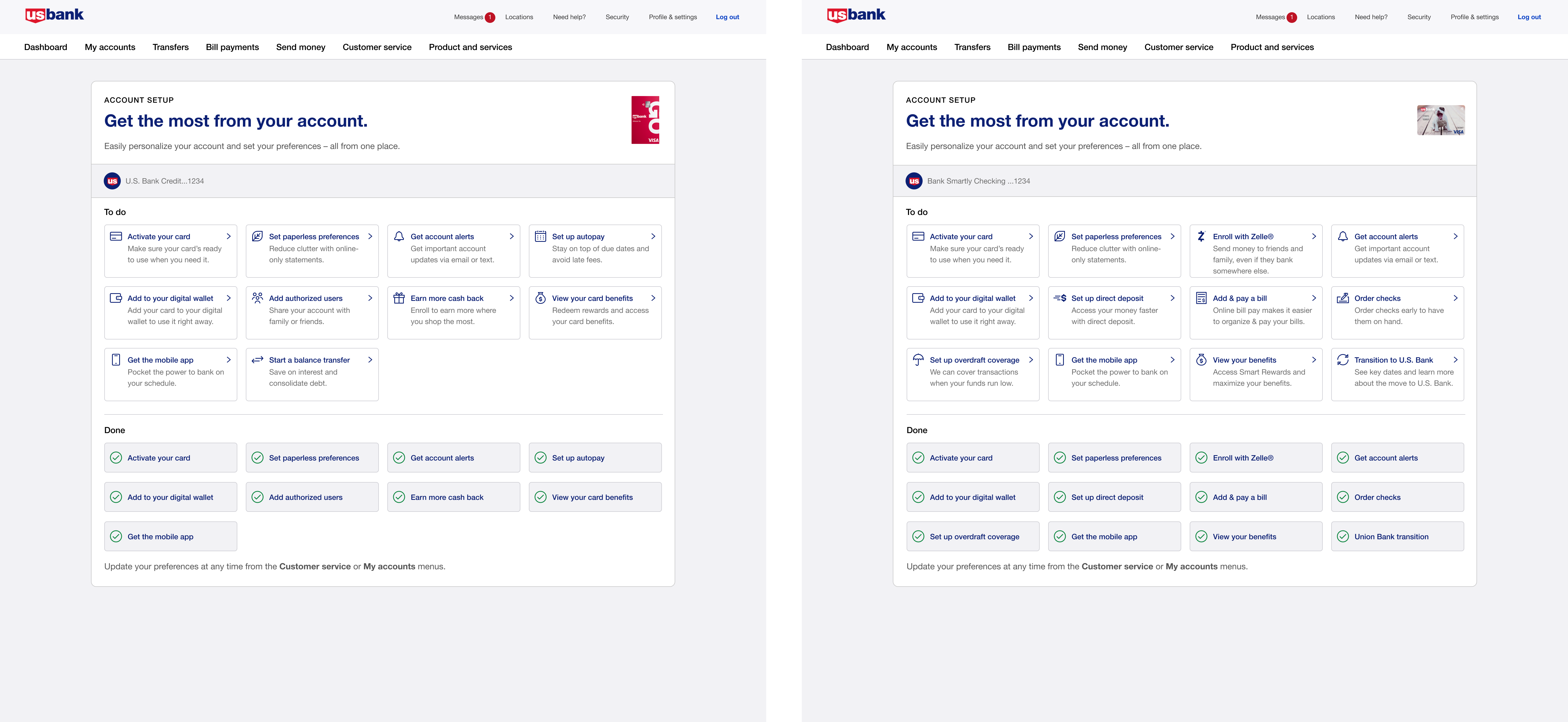 Final console design on desktop, single product and multi-product scenarios side by side